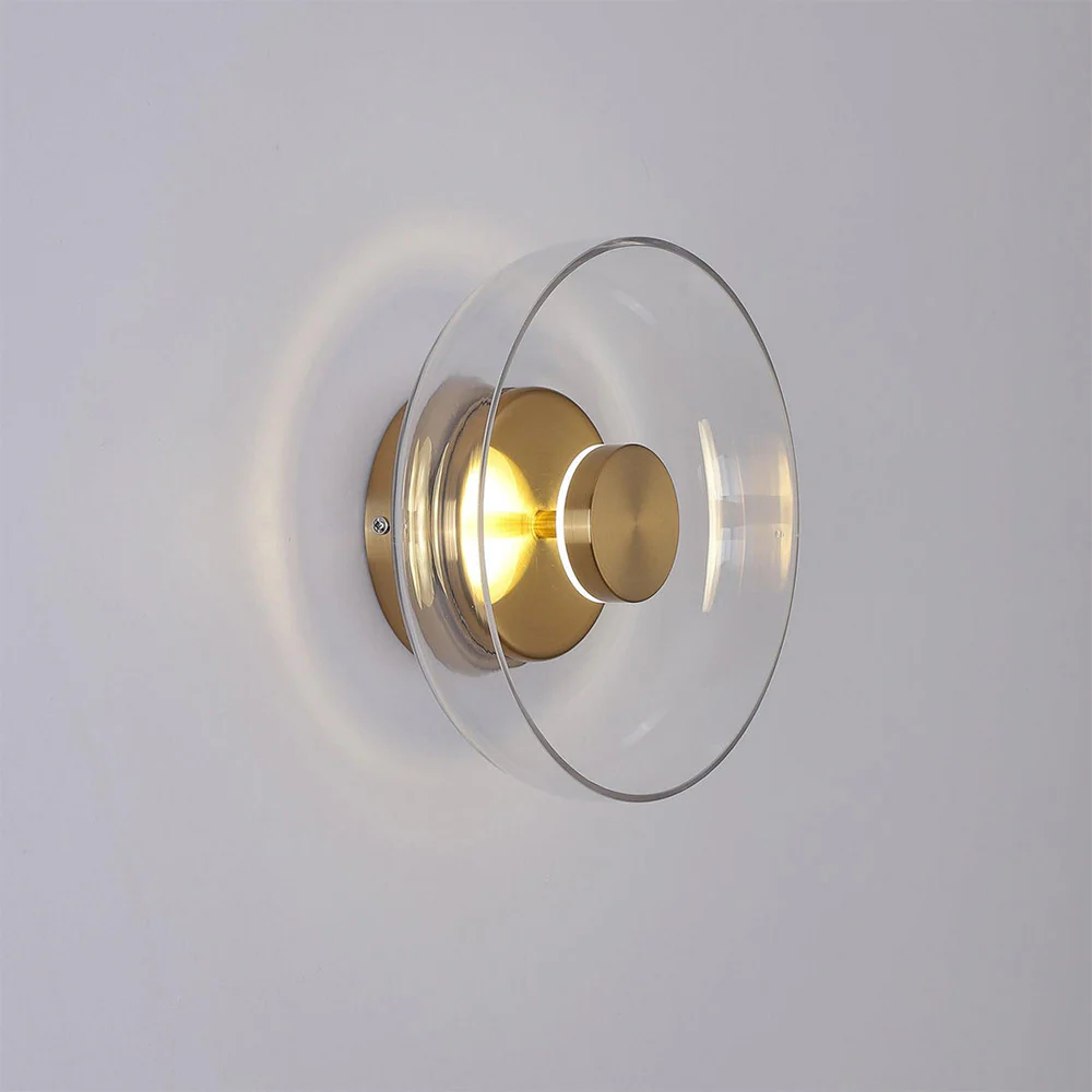 Modern Clear Round LED Glass Wall Sconce - Image 5
