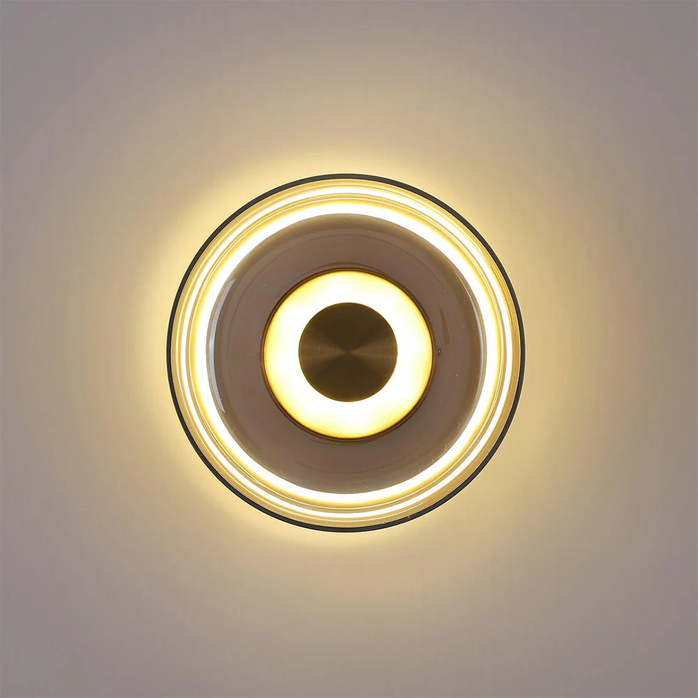 Modern Clear Round LED Glass Wall Sconce - Image 7