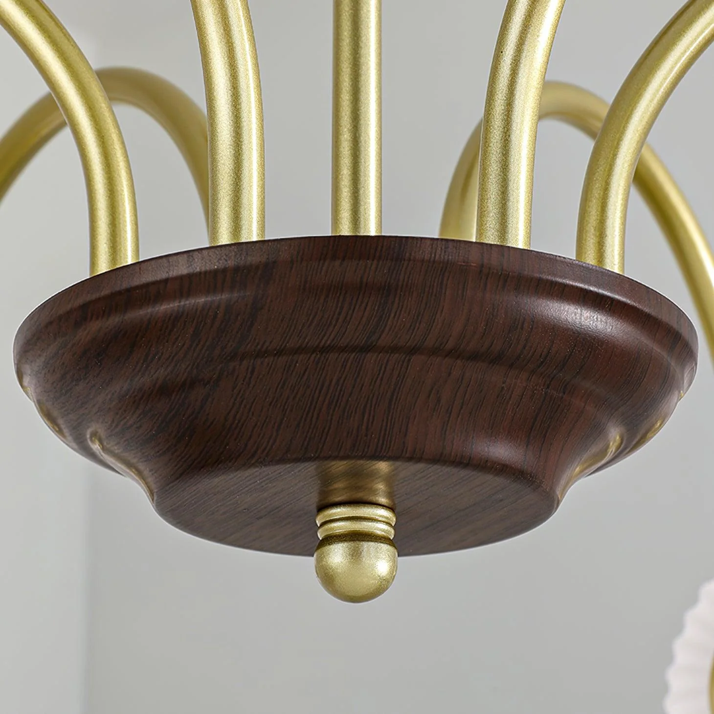 Contemporary Cream Ribbed Glass Chandelier - Image 6