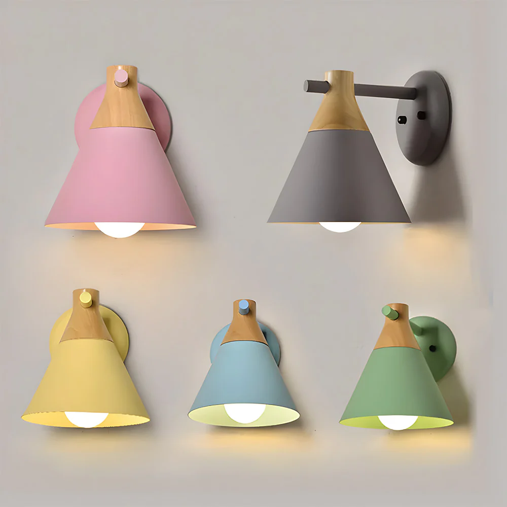Modern Creative Multi-color Cone Bedroom Wall Light - Image 15