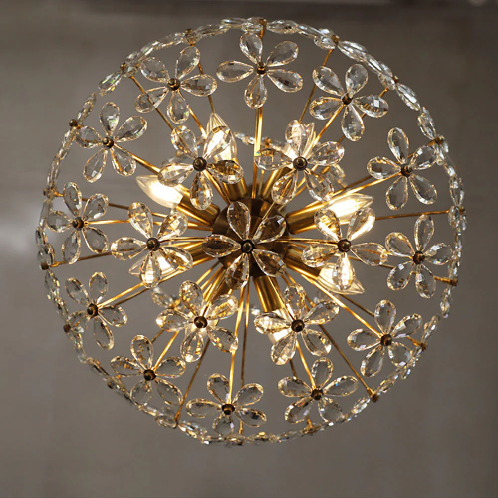 Luxury Crystal Bouquet Brass Chandeliers - Image 10