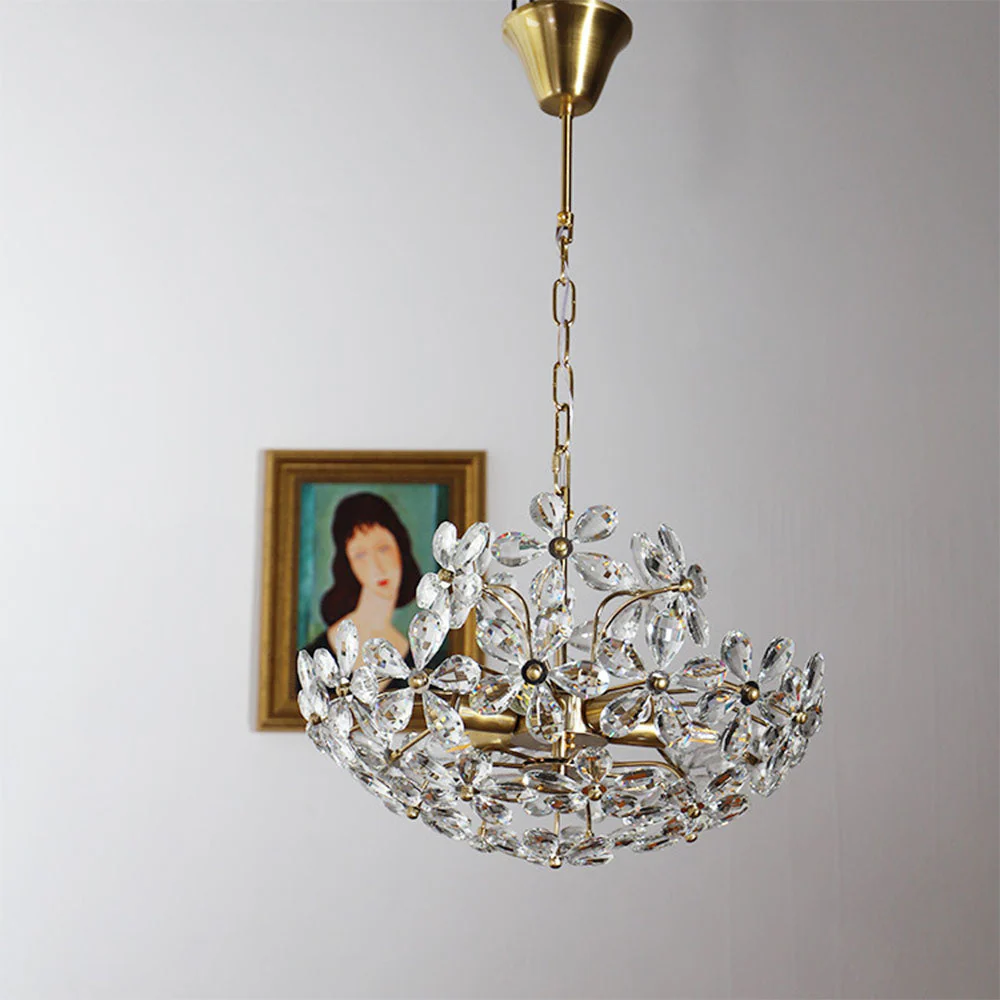 Luxury Crystal Bouquet Brass Chandeliers - Image 3