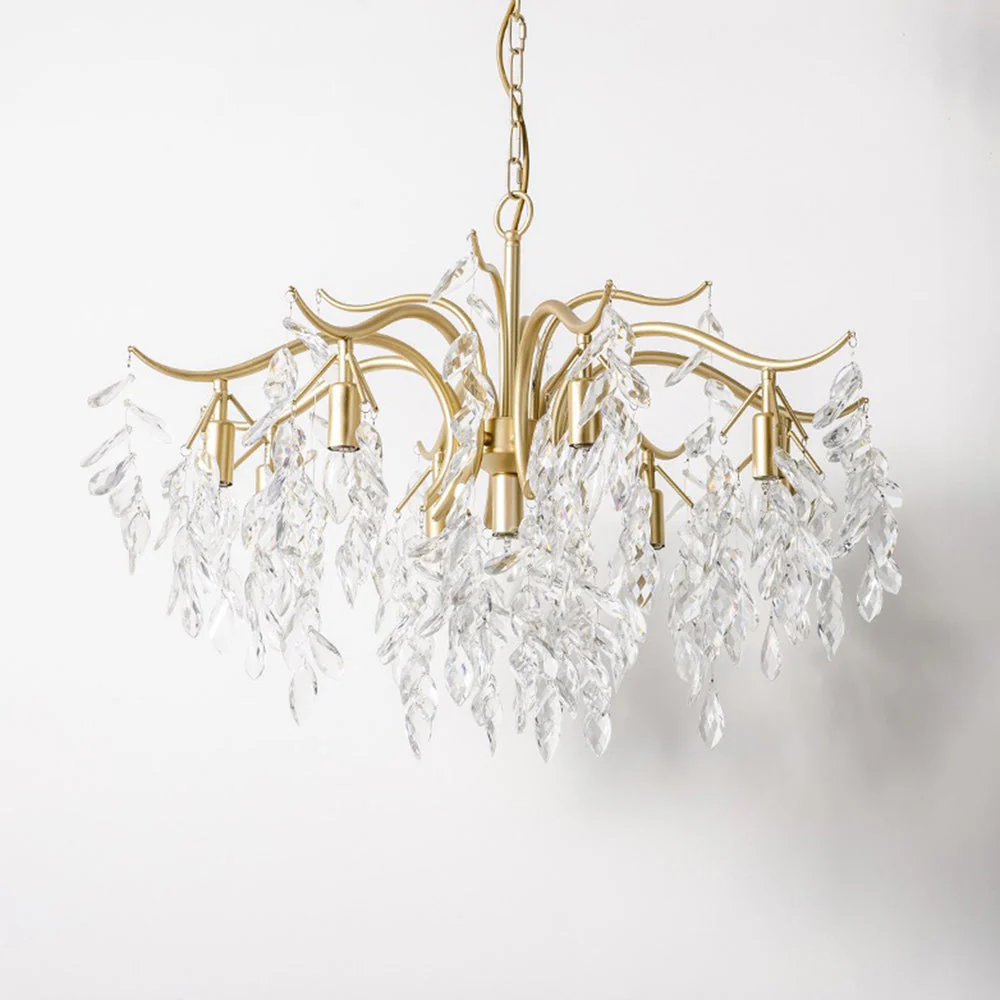 Modern Large Crystal Gold Tiered Dining Room Chandelier - Image 7