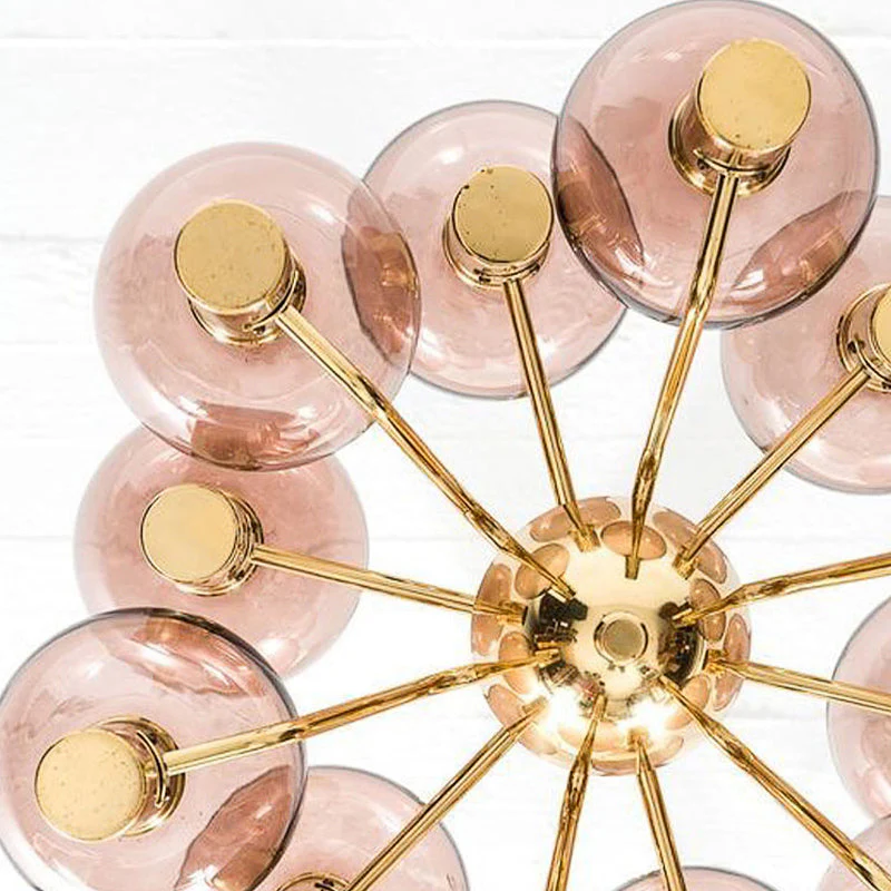 Contemporary Pink Glass 12-Bulb Decorative Chandelier - Image 8