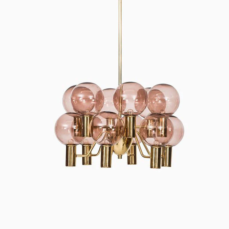 Contemporary Pink Glass 12-Bulb Decorative Chandelier - Image 9