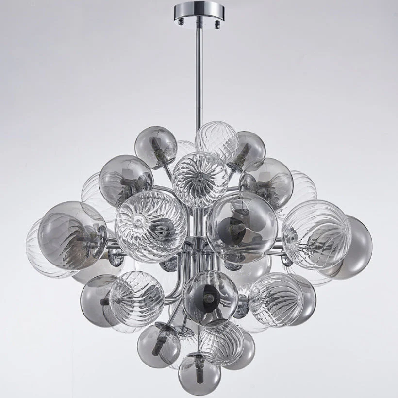 Contemporary Designer Cluster Bubble Glass Chandelier
