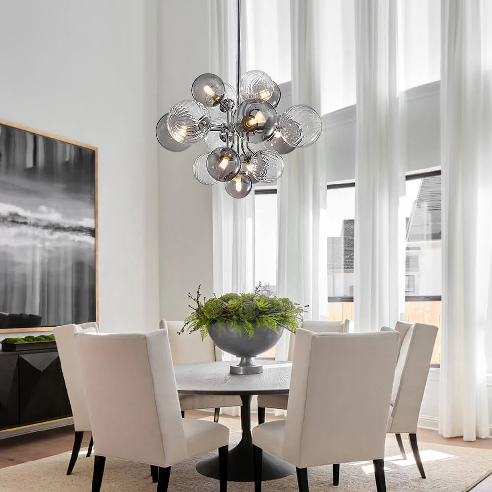 Contemporary Designer Cluster Bubble Glass Chandelier - Image 2