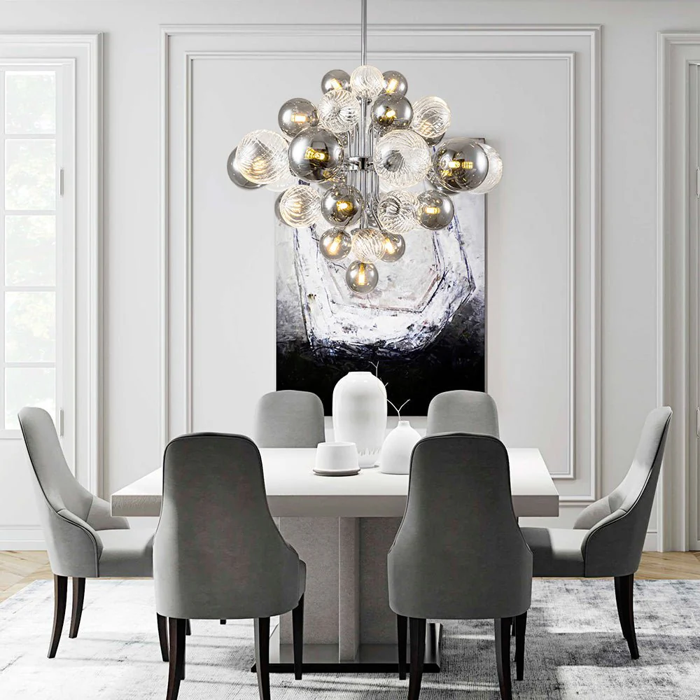 Contemporary Designer Cluster Bubble Glass Chandelier - Image 7