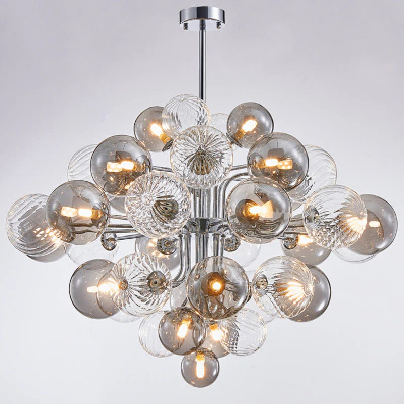 Contemporary Designer Cluster Bubble Glass Chandelier - Image 8