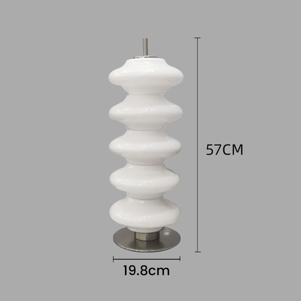 Modern Designer White Glass Art Table Lamp - Image 7