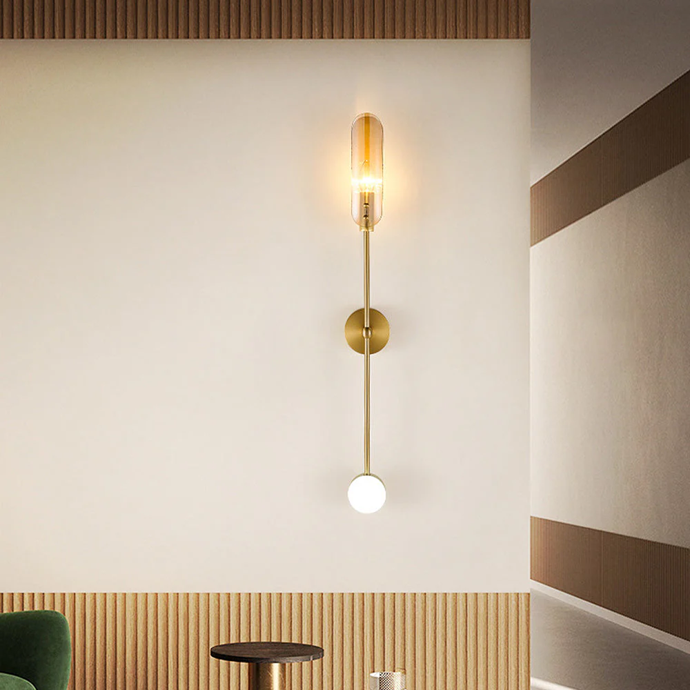 Modern Double Head Long Copper Wall Light - Image 5