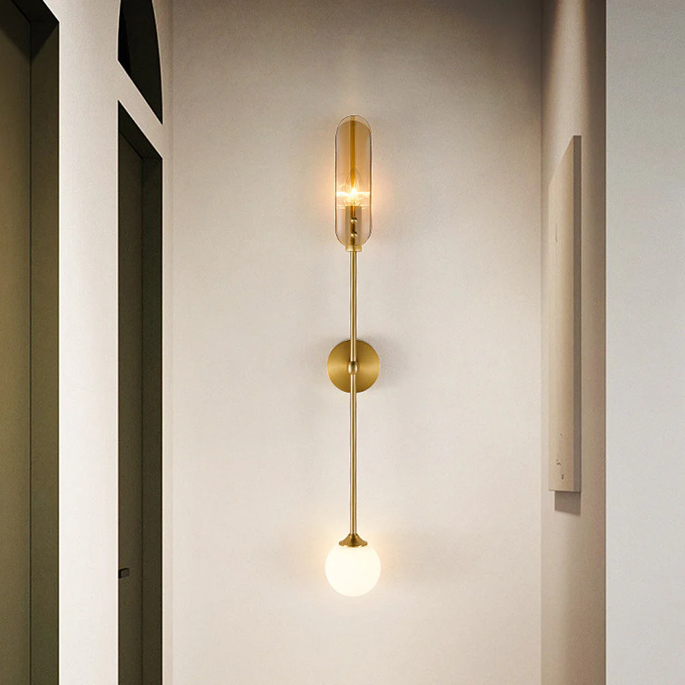 Modern Double Head Long Copper Wall Light - Image 6