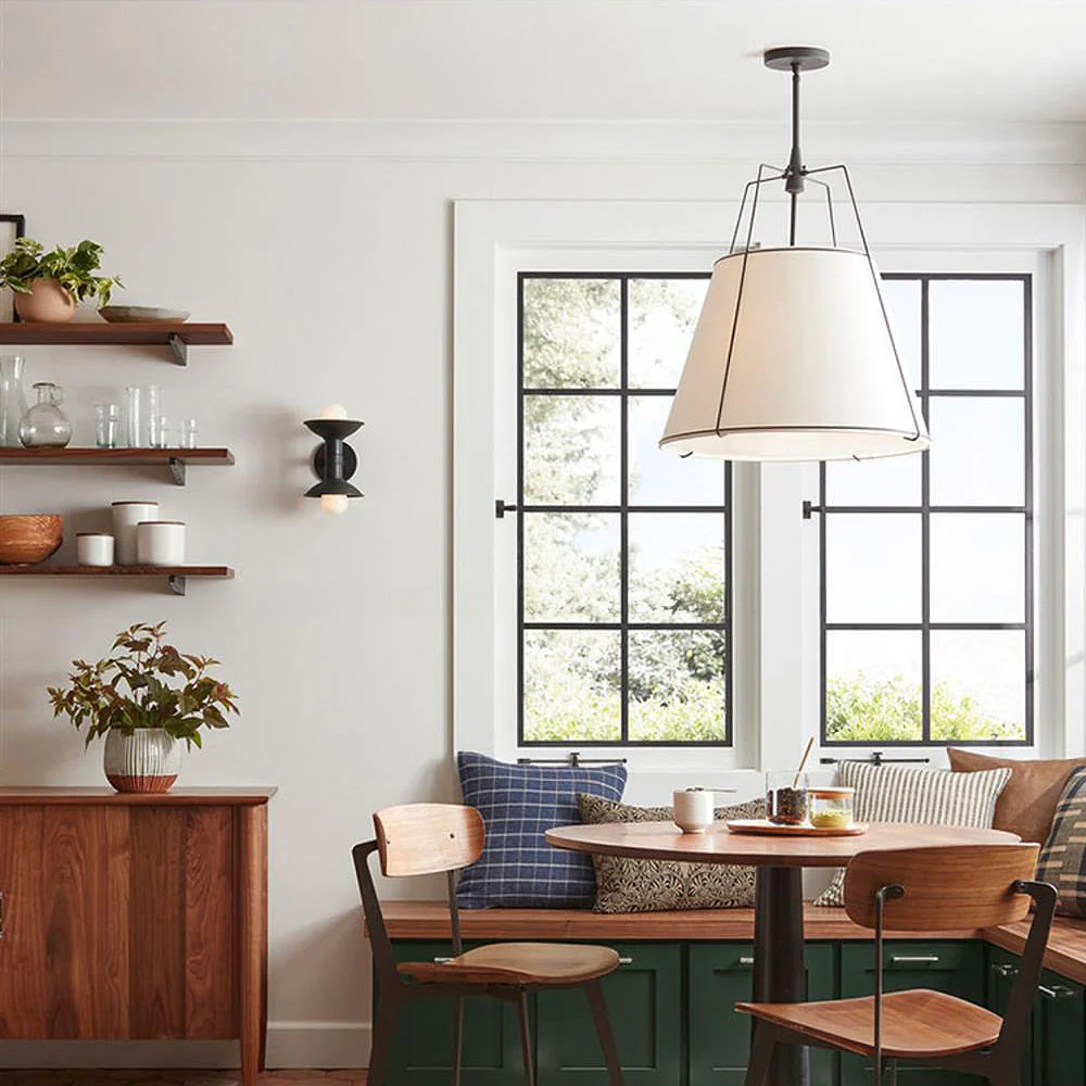 Modern Fabric Conical White Hanging Light - Image 2