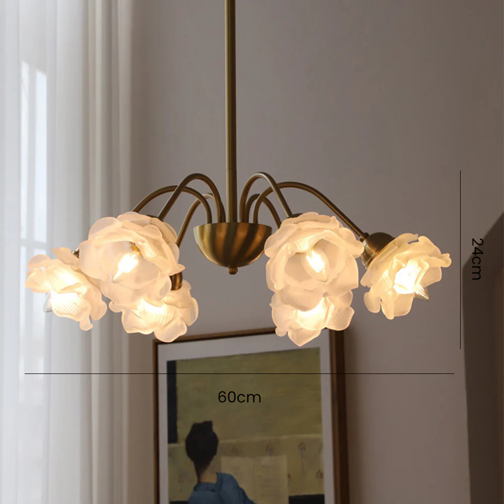 Modern French Retro Copper White Chandelier - Image 11