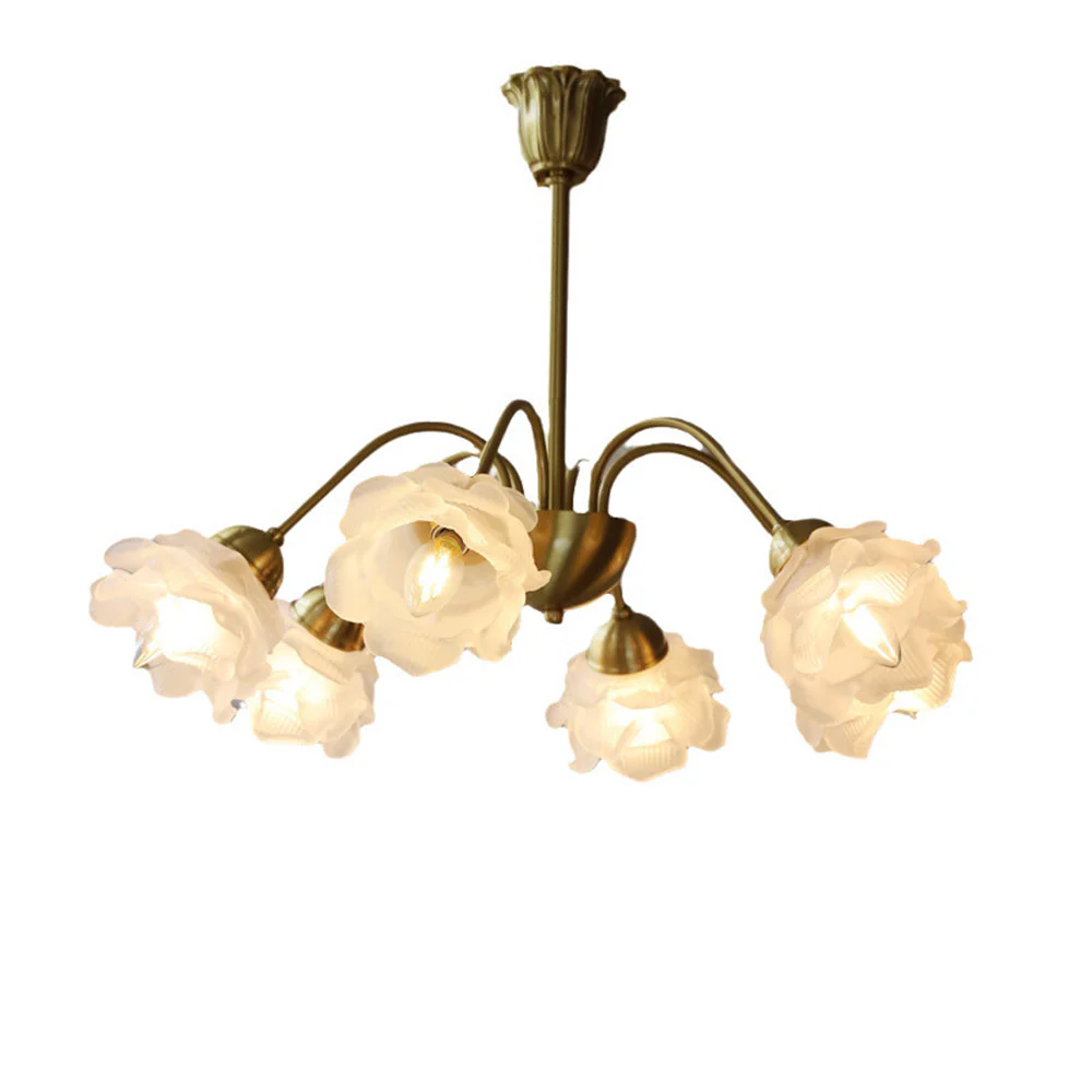 Modern French Retro Copper White Chandelier - Image 14