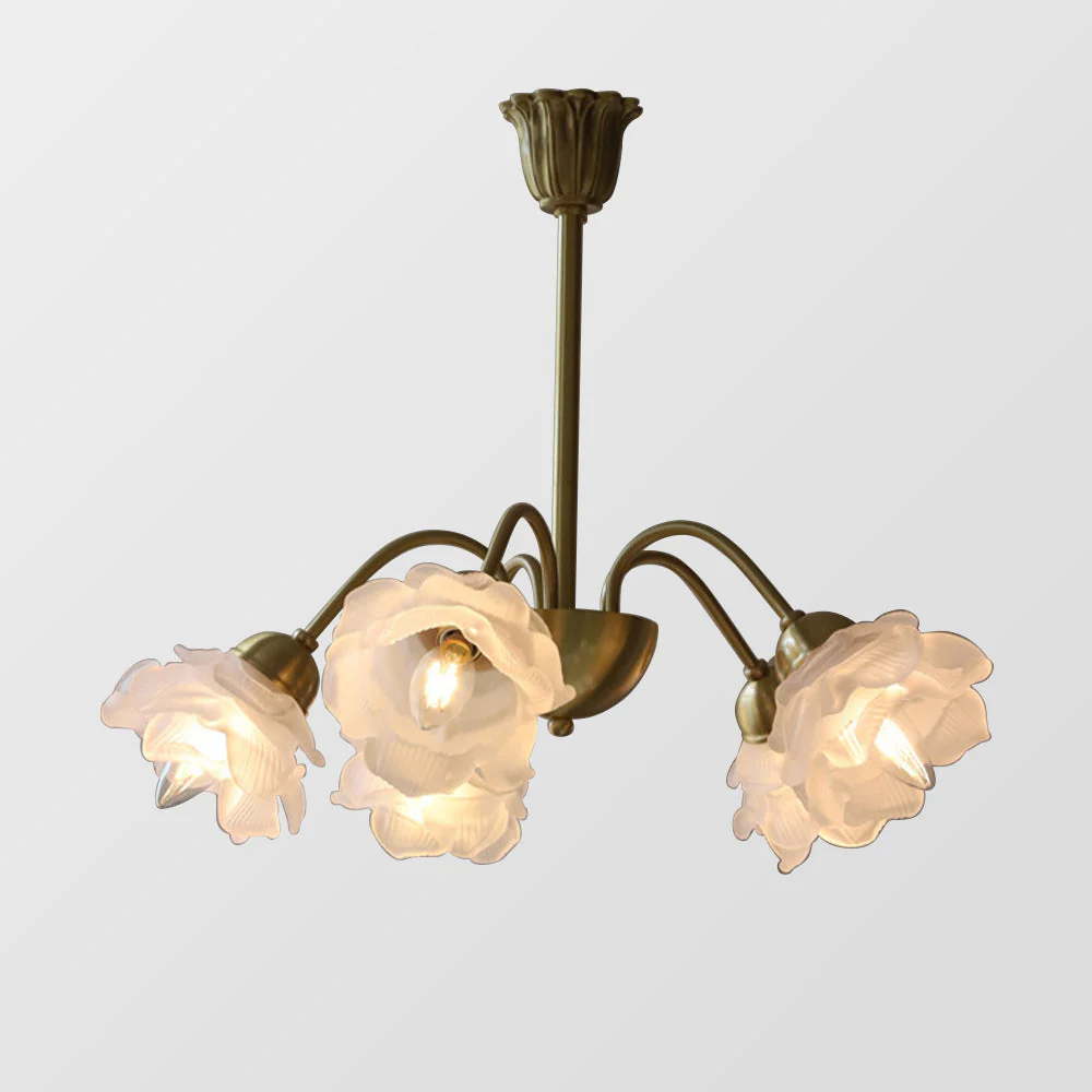 Modern French Retro Copper White Chandelier - Image 8