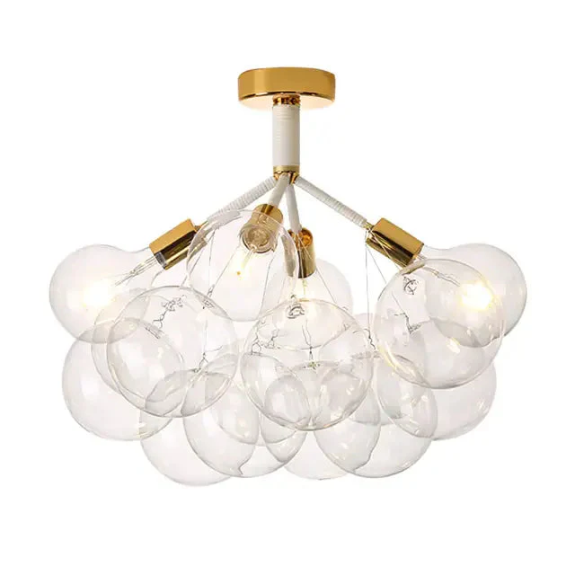 Modern Semi Flush Mount Ceiling Light Glass Bubble Chandelier - Image 10