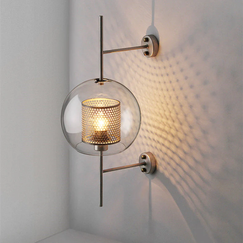 Modern Glass Golden Wall Ball Light Bedside Sconce - Image 6