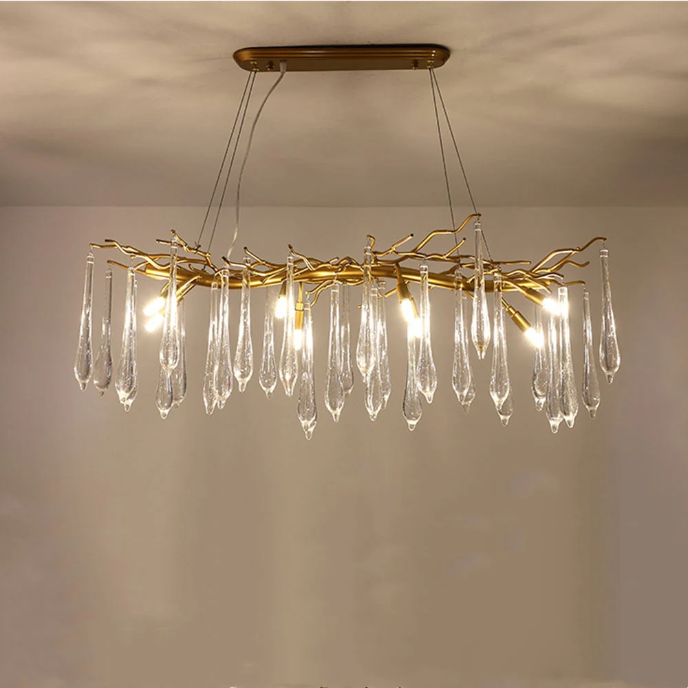 Modern Glass Teardrop Tiered Chandelier - Image 13