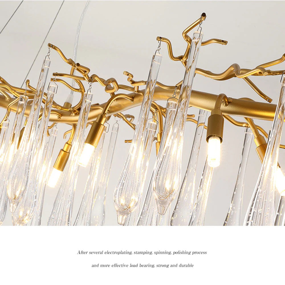 Modern Glass Teardrop Tiered Chandelier - Image 17