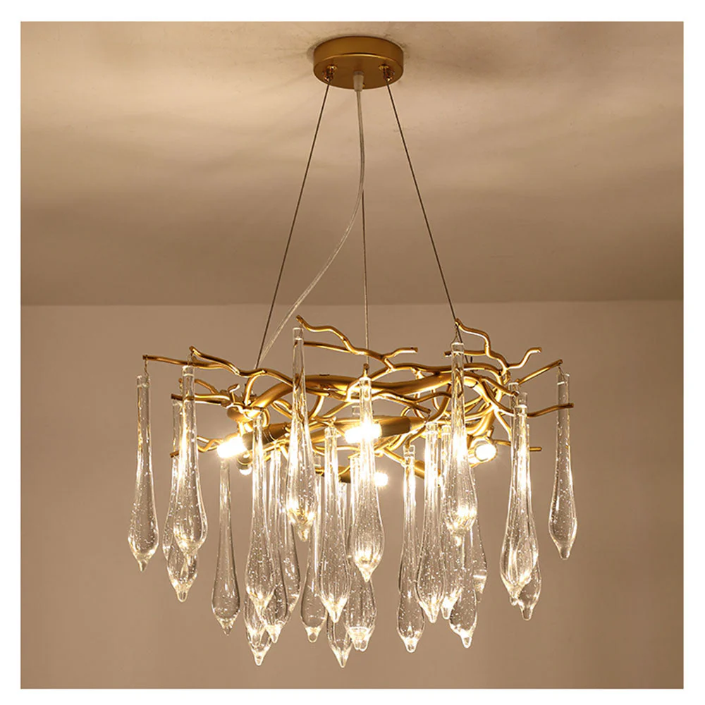 Modern Glass Teardrop Tiered Chandelier - Image 4