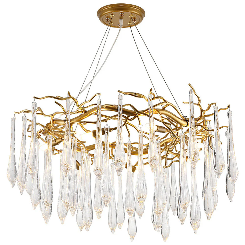 Modern Glass Teardrop Tiered Chandelier - Image 9