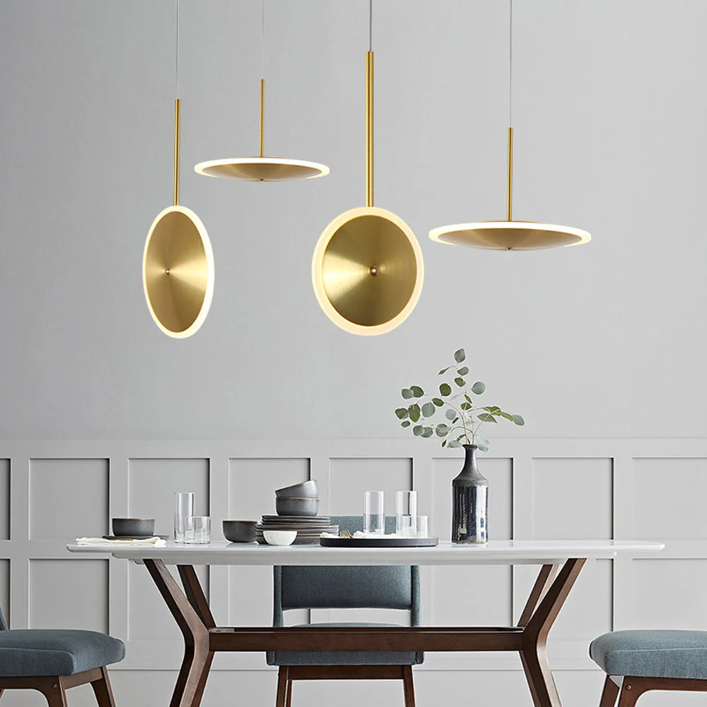 Modern Gold Chandelier Round Restaurant Lamps - Image 13