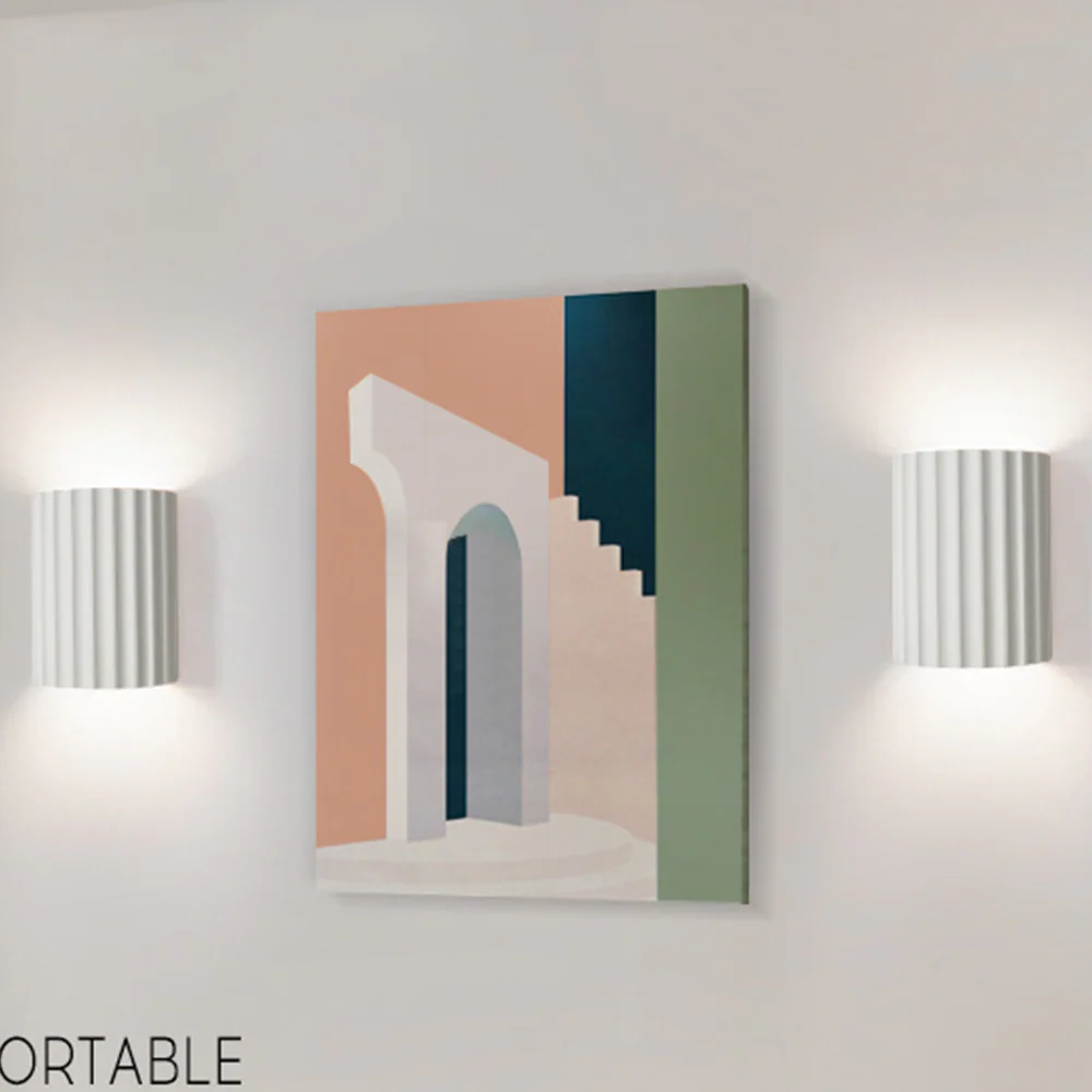 Modern Half-Circle Resin Wall Sconce For Living Room - Image 15