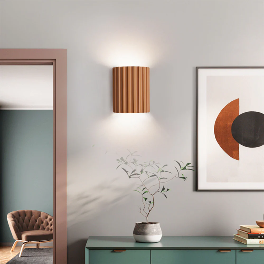 Modern Half-Circle Resin Wall Sconce For Living Room - Image 8