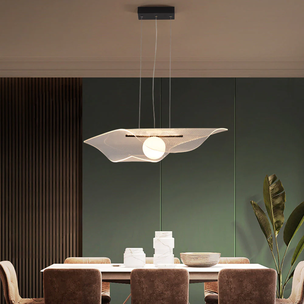 Modern Hat Shape Transparent Acrylic Pendant Light - Image 3