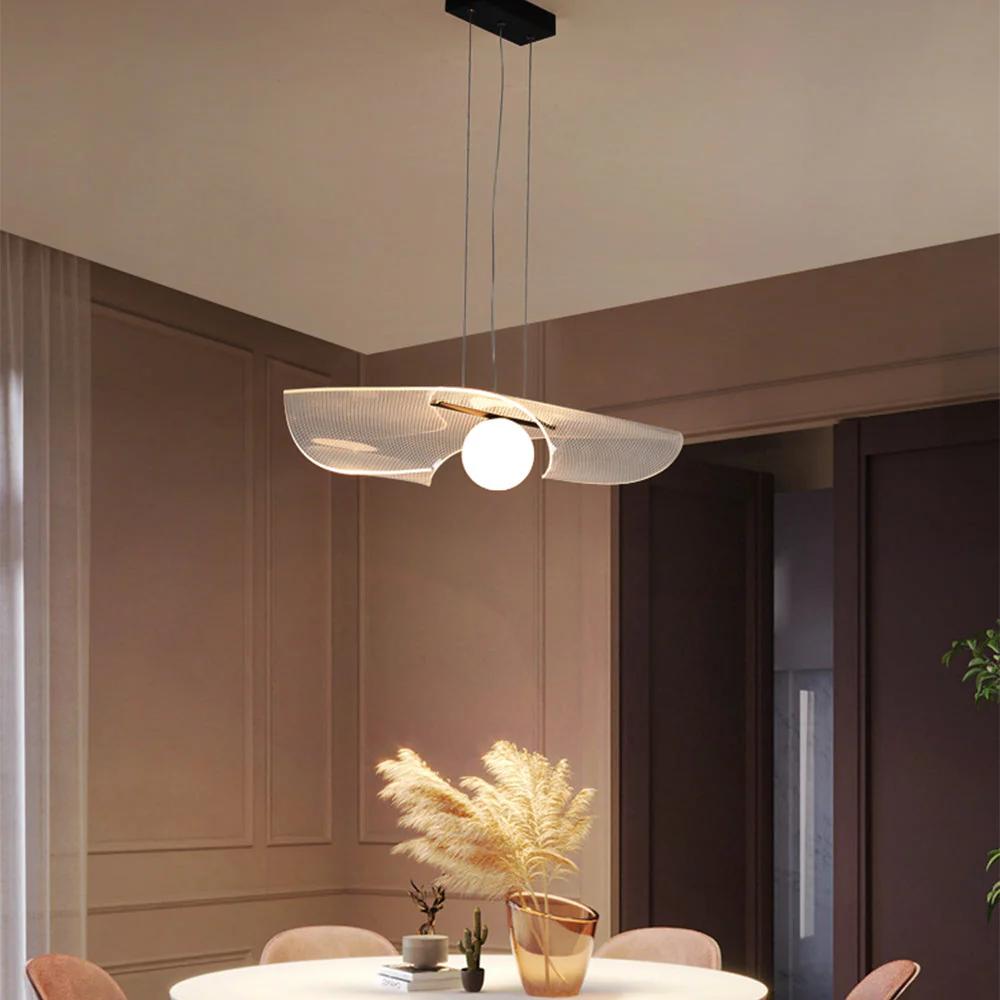Modern Hat Shape Transparent Acrylic Pendant Light - Image 6