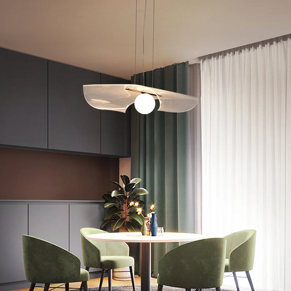 Modern Hat Shape Transparent Acrylic Pendant Light - Image 8