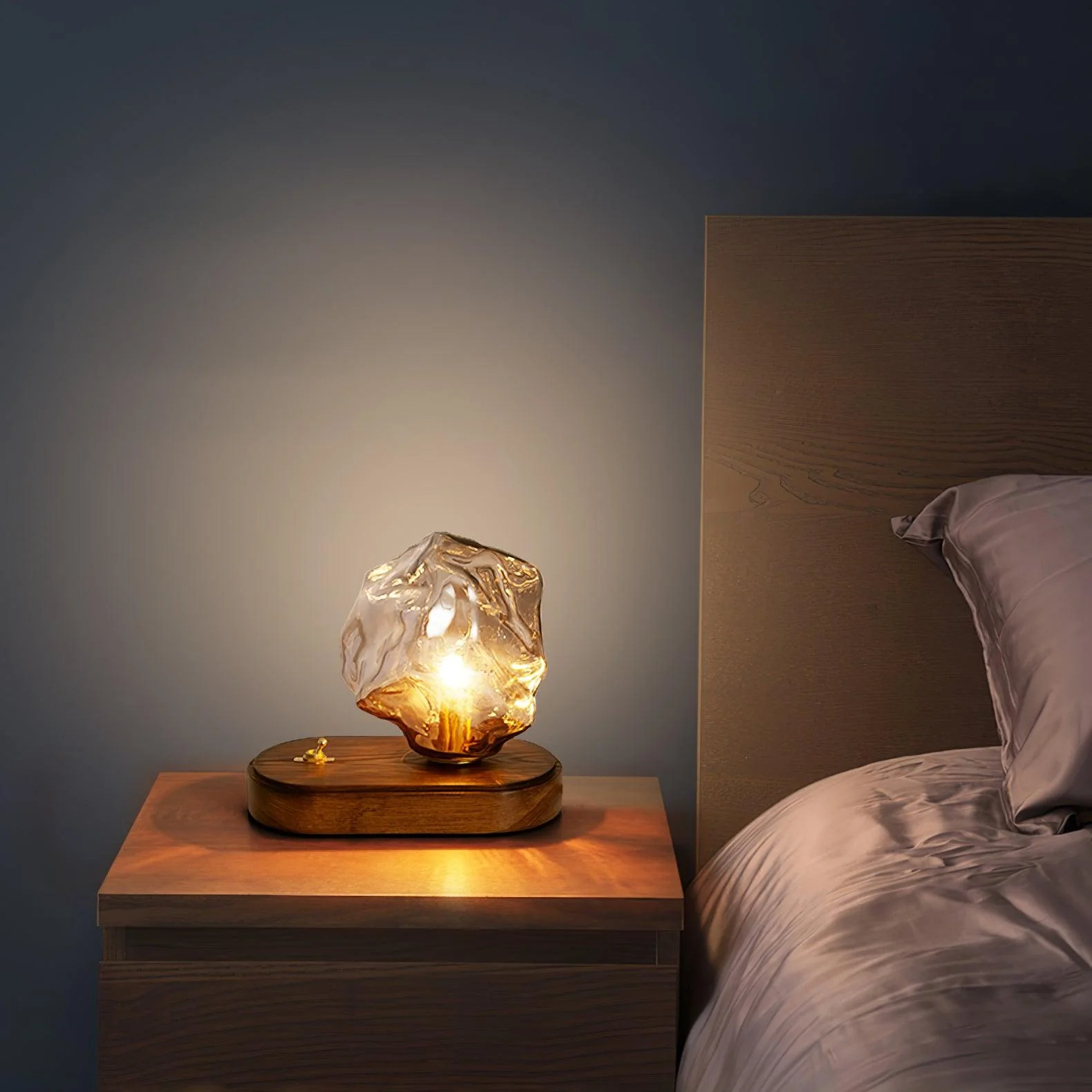 Modern Ice Stone Glass Bedroom Table Lamp - Image 6