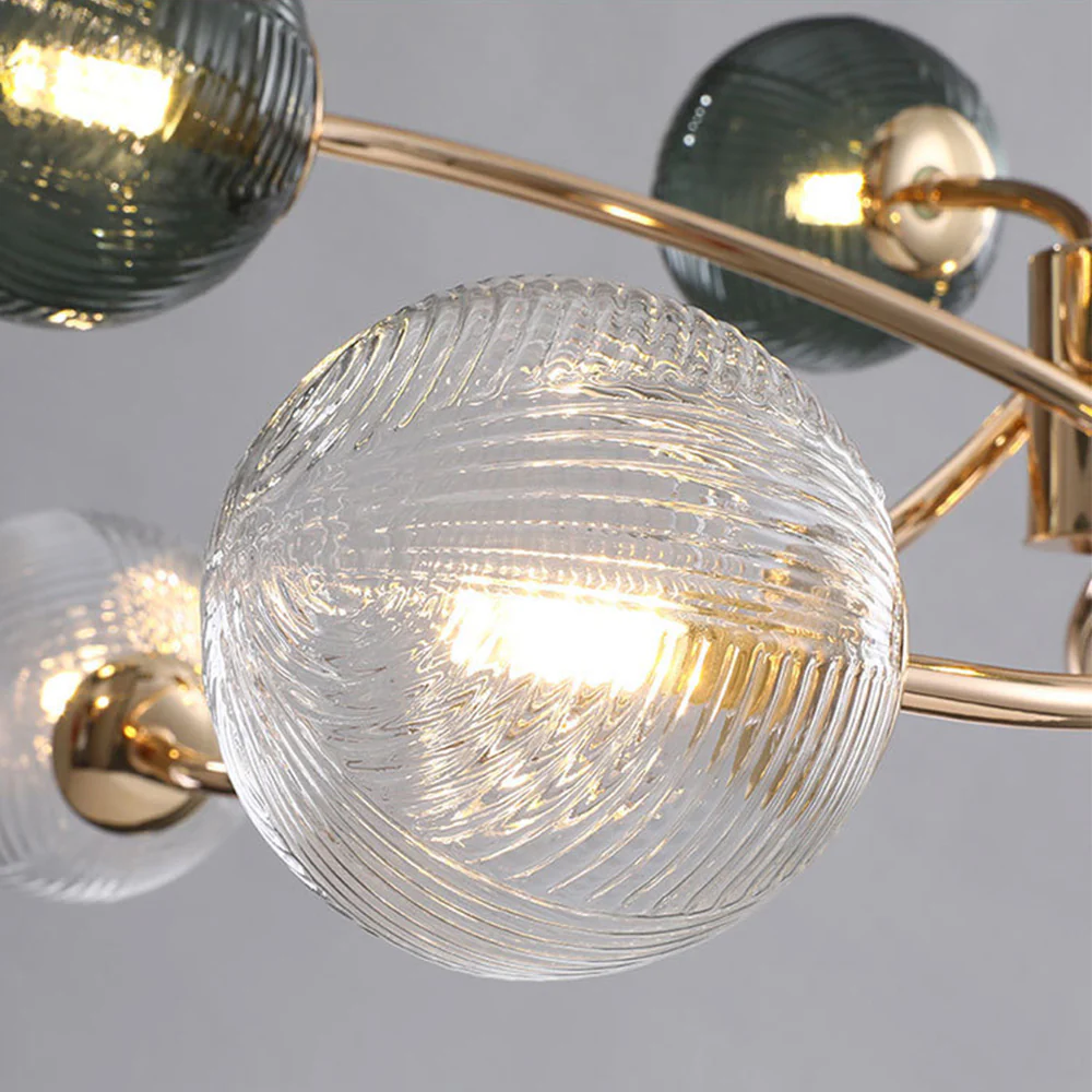 Modern Iron Glass Gold LED Pendant Farmhouse Ceiling Light - Image 4