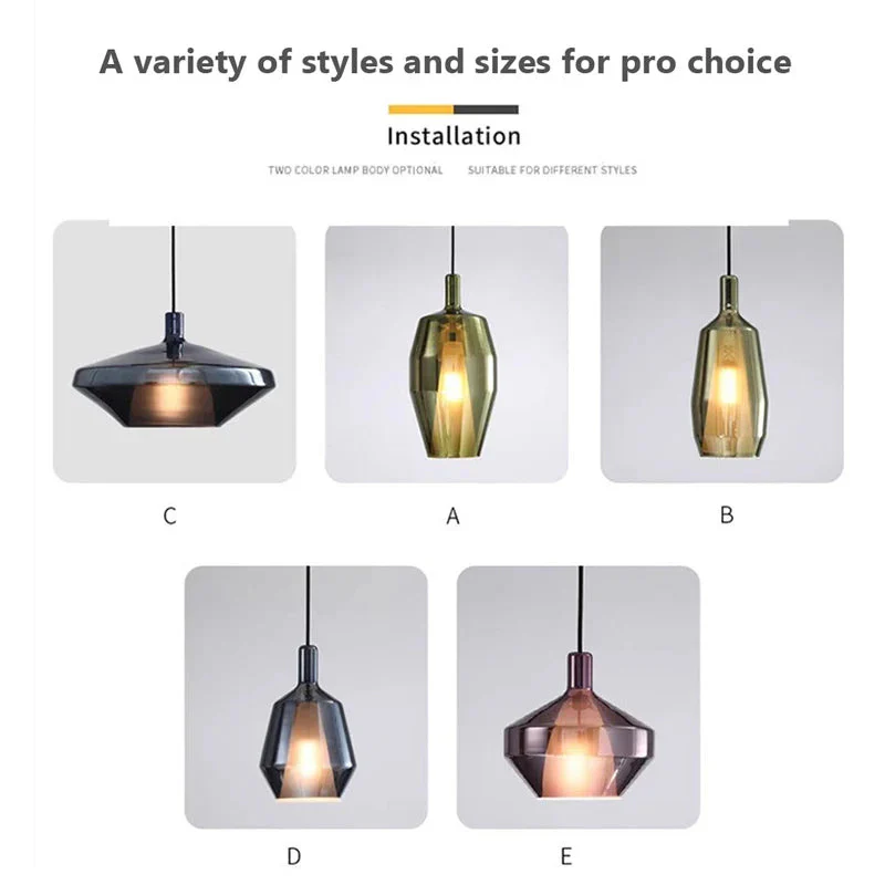 Modern Multicolored Glass Pendant Lamp for Dining - Image 4