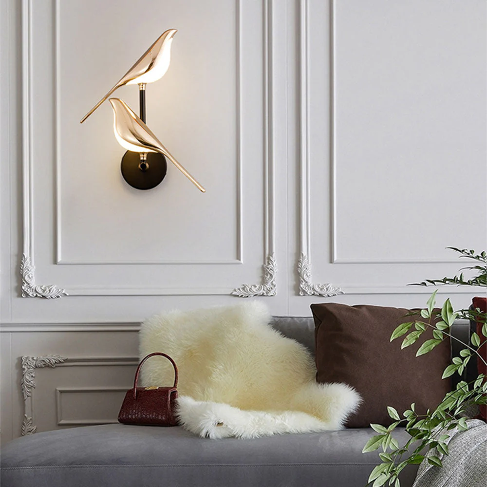 Modern Led Golden Bird Hallway Wall Light - Image 3
