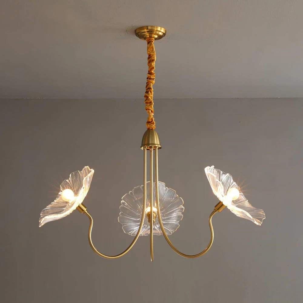 Modern Lotus Leaf Glass Living Room Chandelier - Image 10