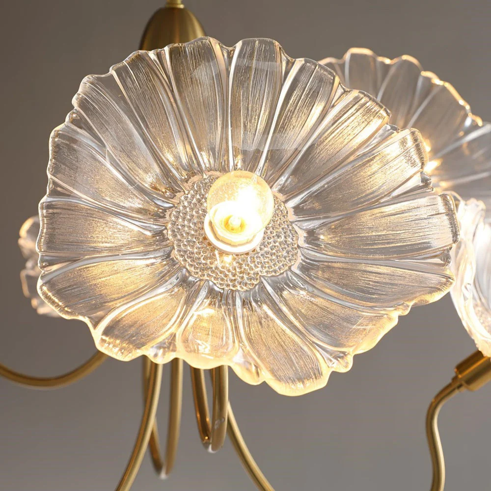 Modern Lotus Leaf Glass Living Room Chandelier - Image 14