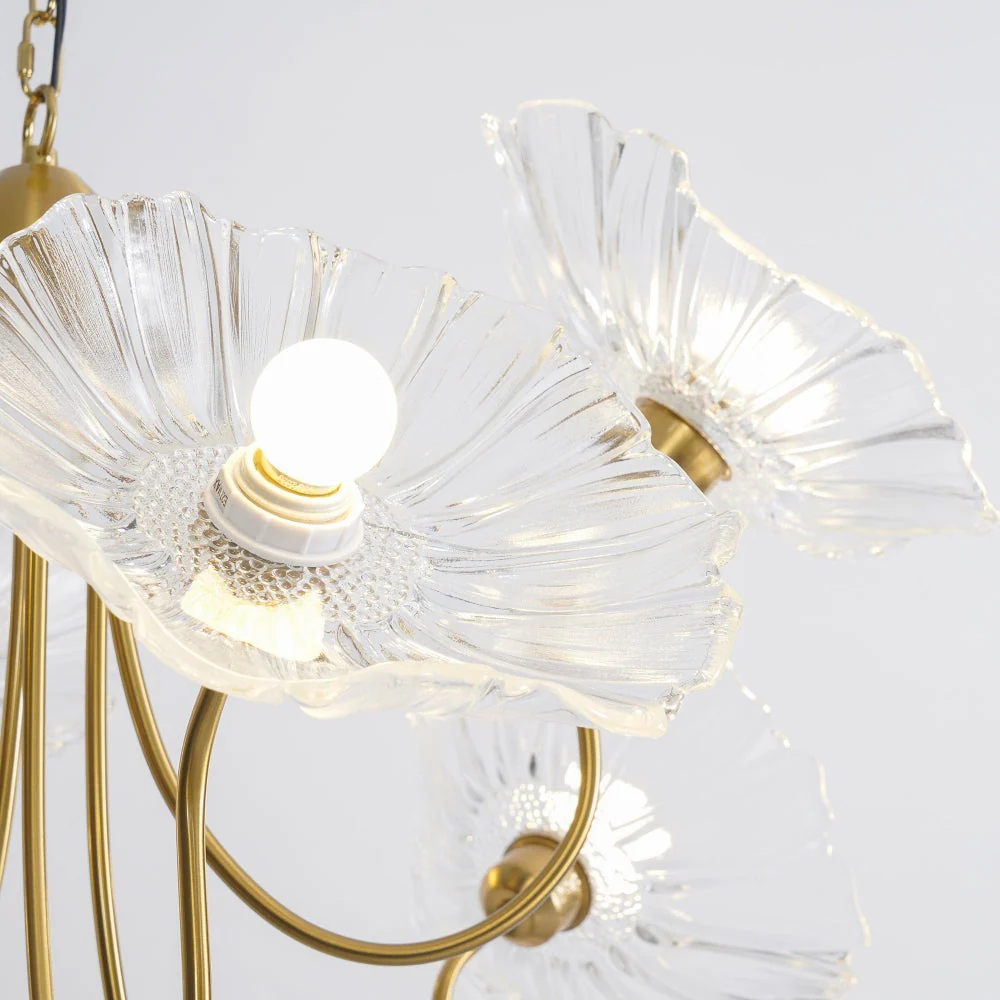 Modern Lotus Leaf Glass Living Room Chandelier - Image 16