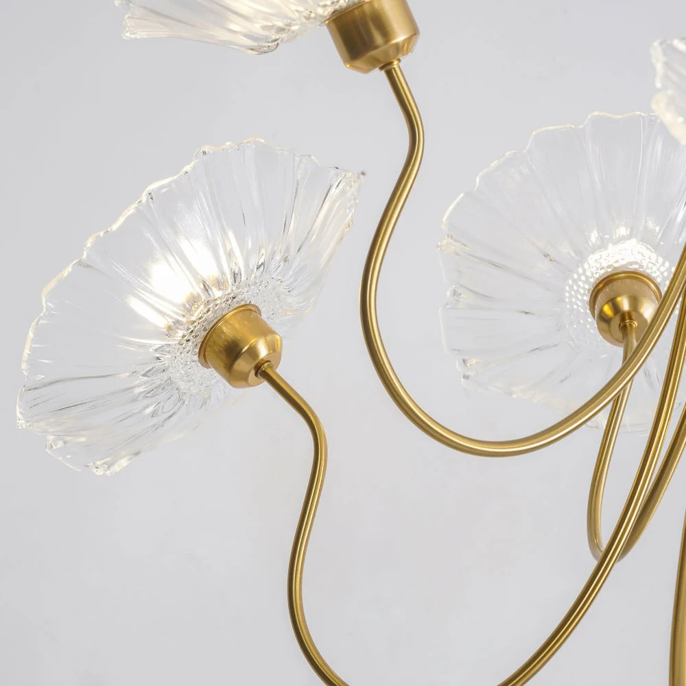 Modern Lotus Leaf Glass Living Room Chandelier - Image 21