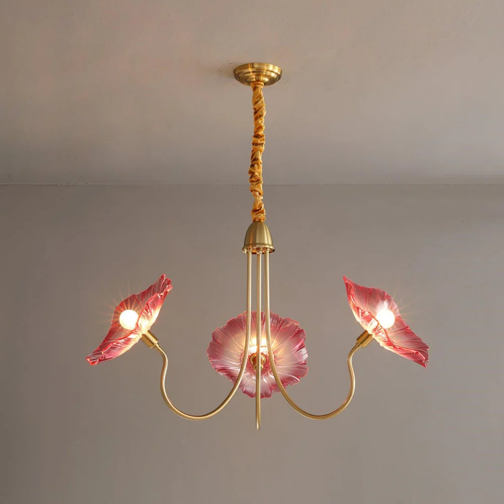 Modern Lotus Leaf Glass Living Room Chandelier - Image 22