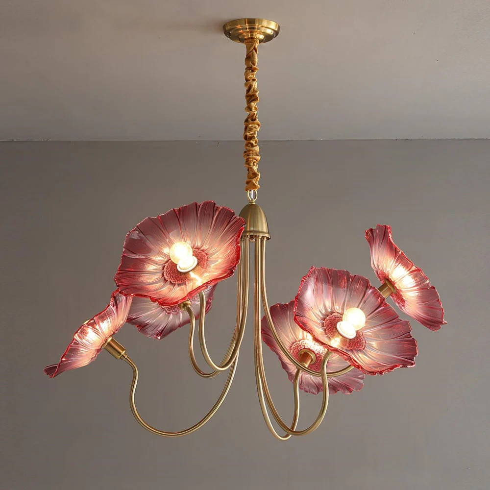 Modern Lotus Leaf Glass Living Room Chandelier - Image 23