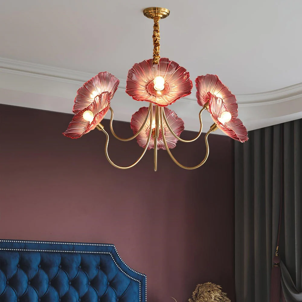 Modern Lotus Leaf Glass Living Room Chandelier - Image 24