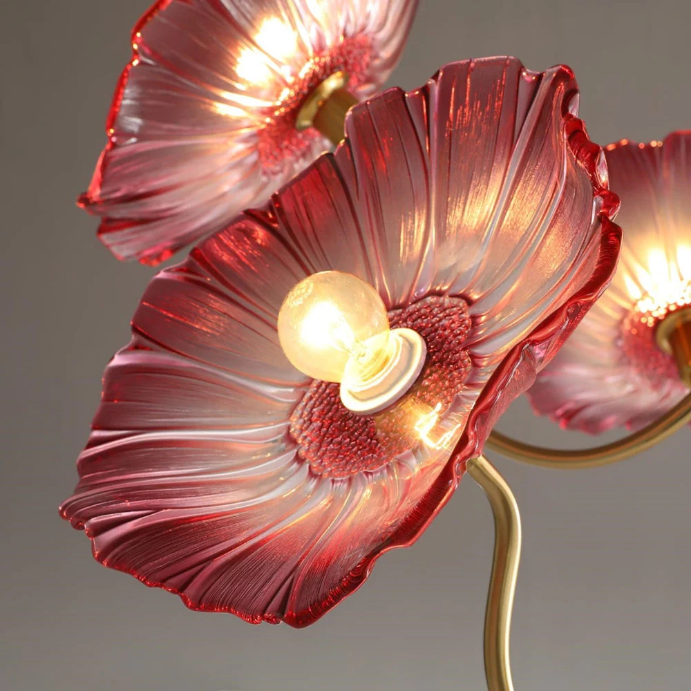 Modern Lotus Leaf Glass Living Room Chandelier - Image 27