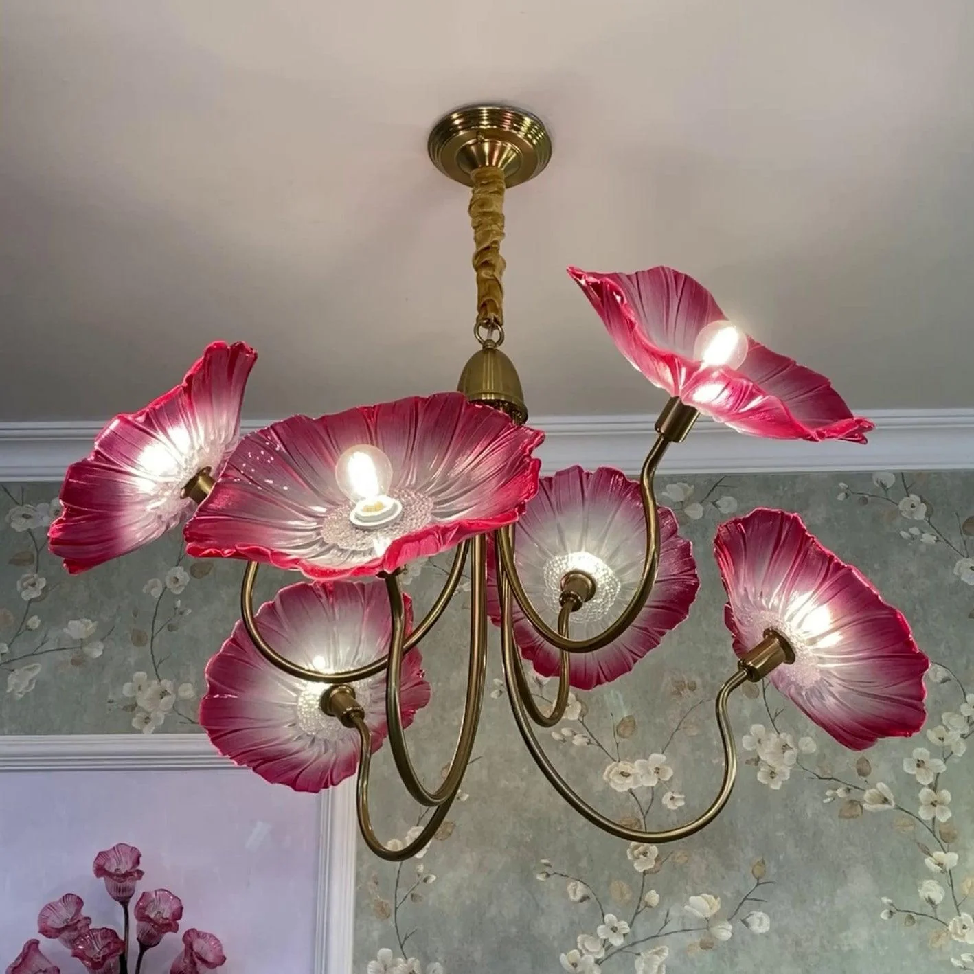 Modern Lotus Leaf Glass Living Room Chandelier - Image 29