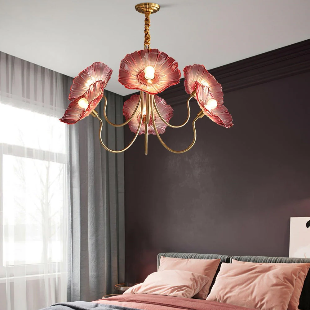 Modern Lotus Leaf Glass Living Room Chandelier - Image 31