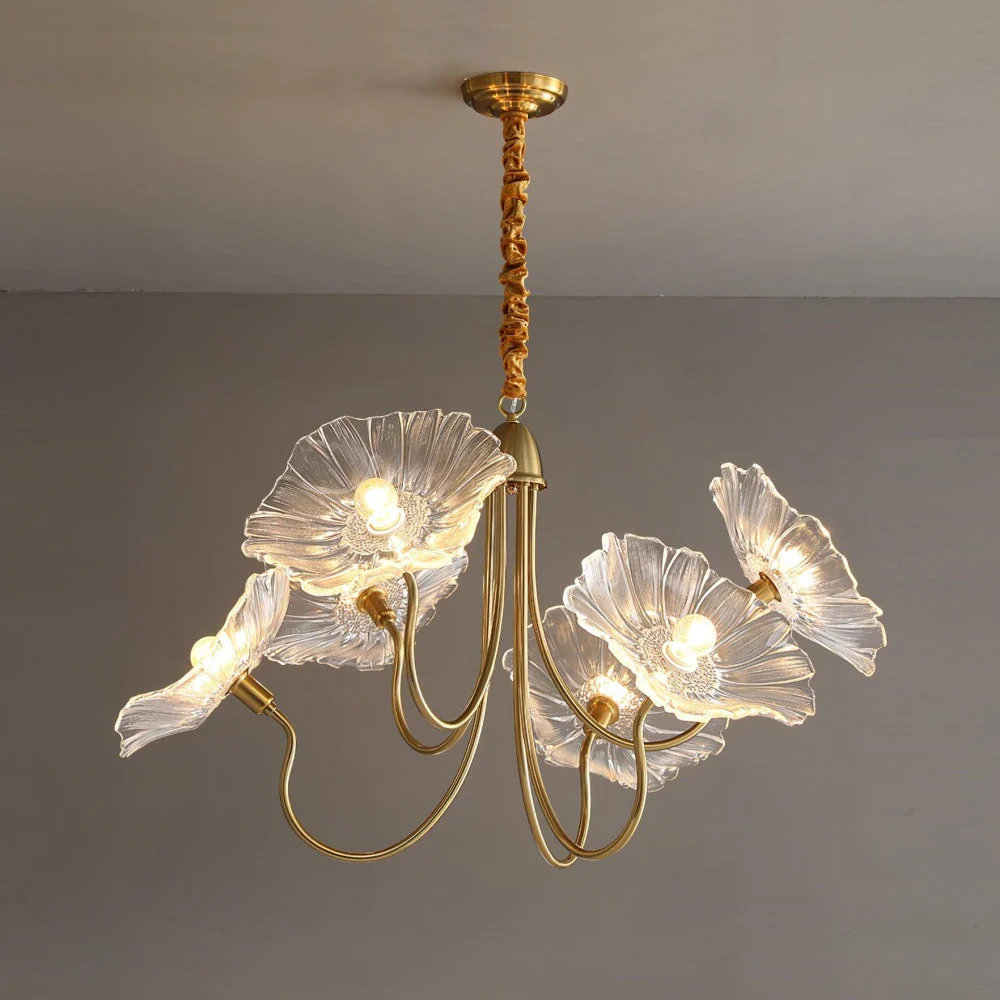 Modern Lotus Leaf Glass Living Room Chandelier - Image 4