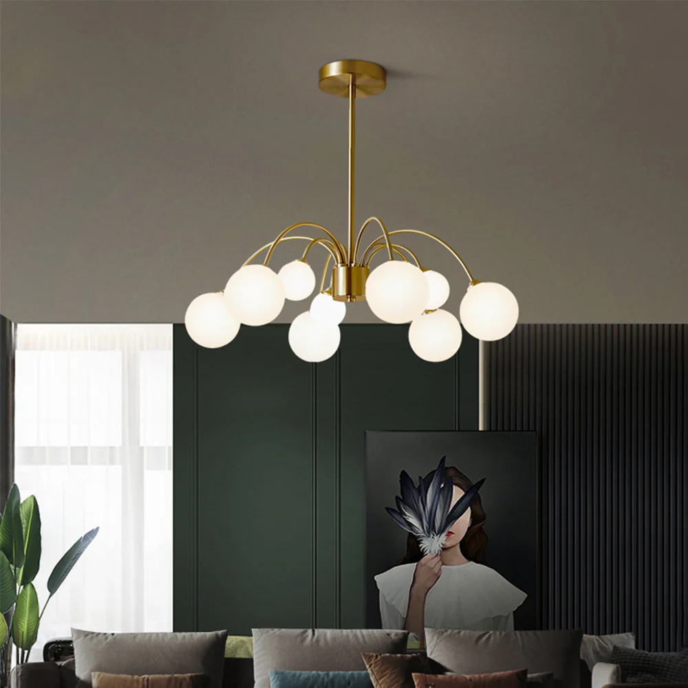Modern Magic Bean Brass Chandelier - Image 2