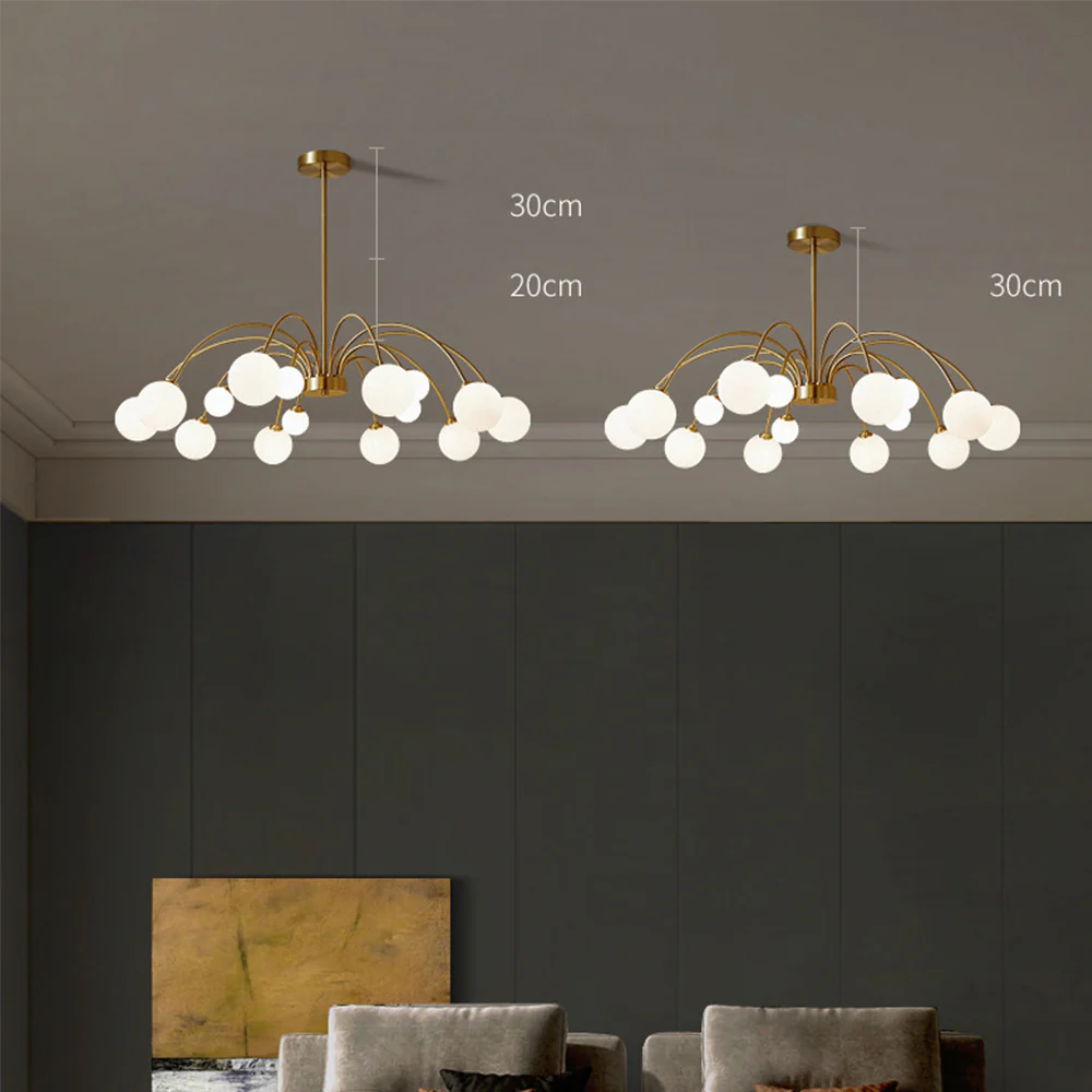 Modern Magic Bean Brass Chandelier - Image 3