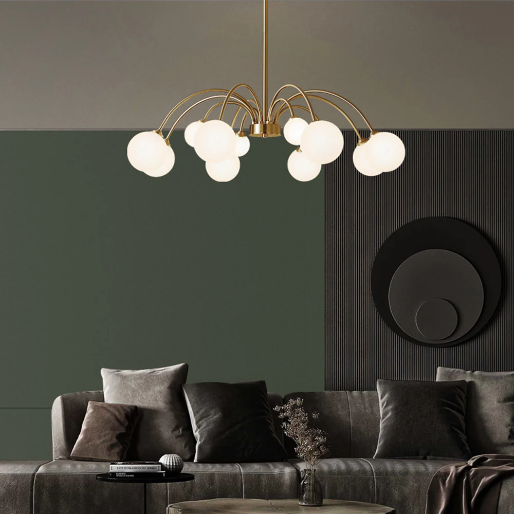 Modern Magic Bean Brass Chandelier - Image 4